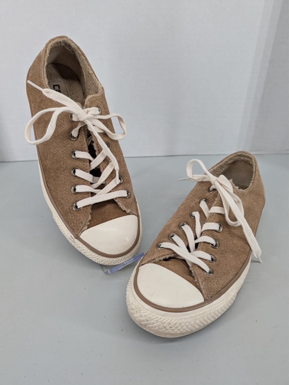 Converse All Star Suede Sherpa Lined Sneakers Brown Womens Size 8